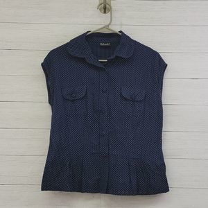 Polka dot ruffle blouse